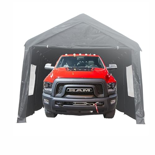 Grey Heavy Duty Portable Carport Canopy Tent with Sidewalls S593