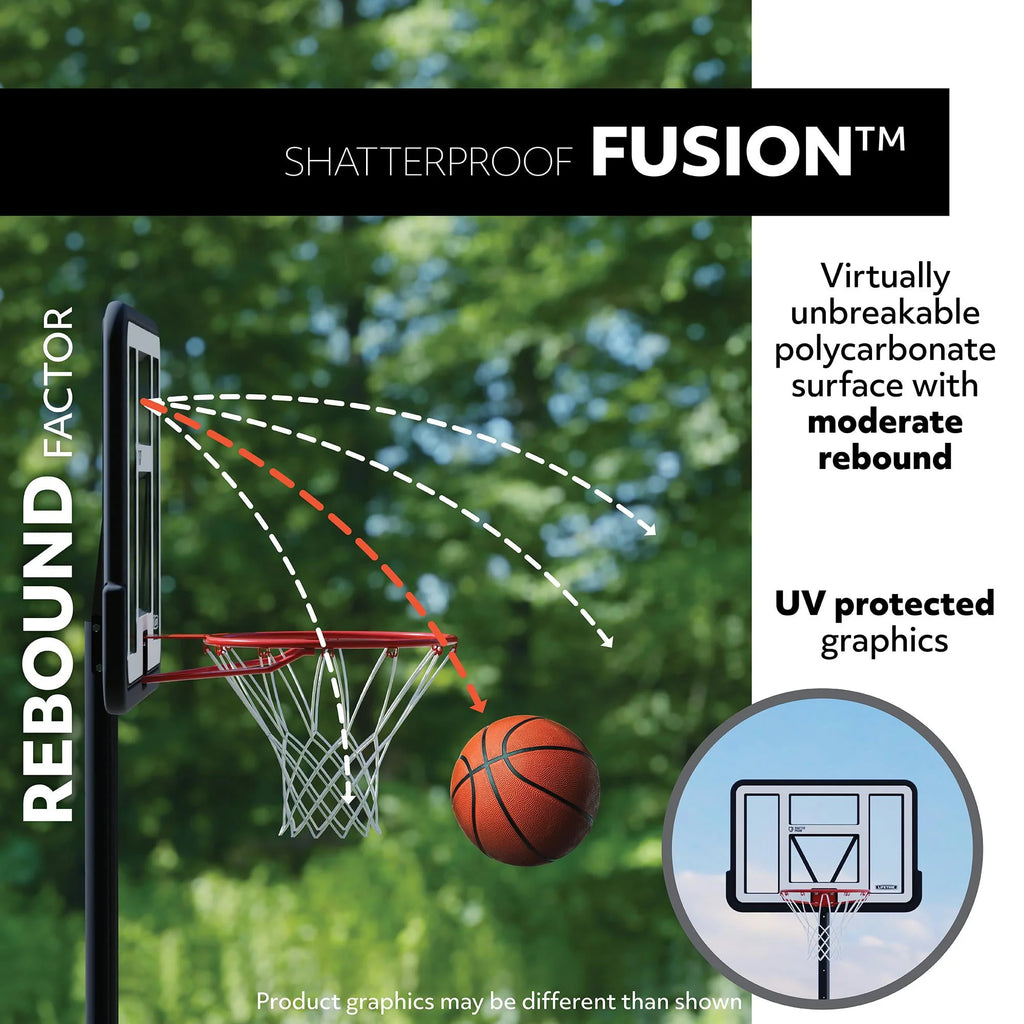 Adjustable Portable Basketball Hoop 44-Inch Polycarbonate K515