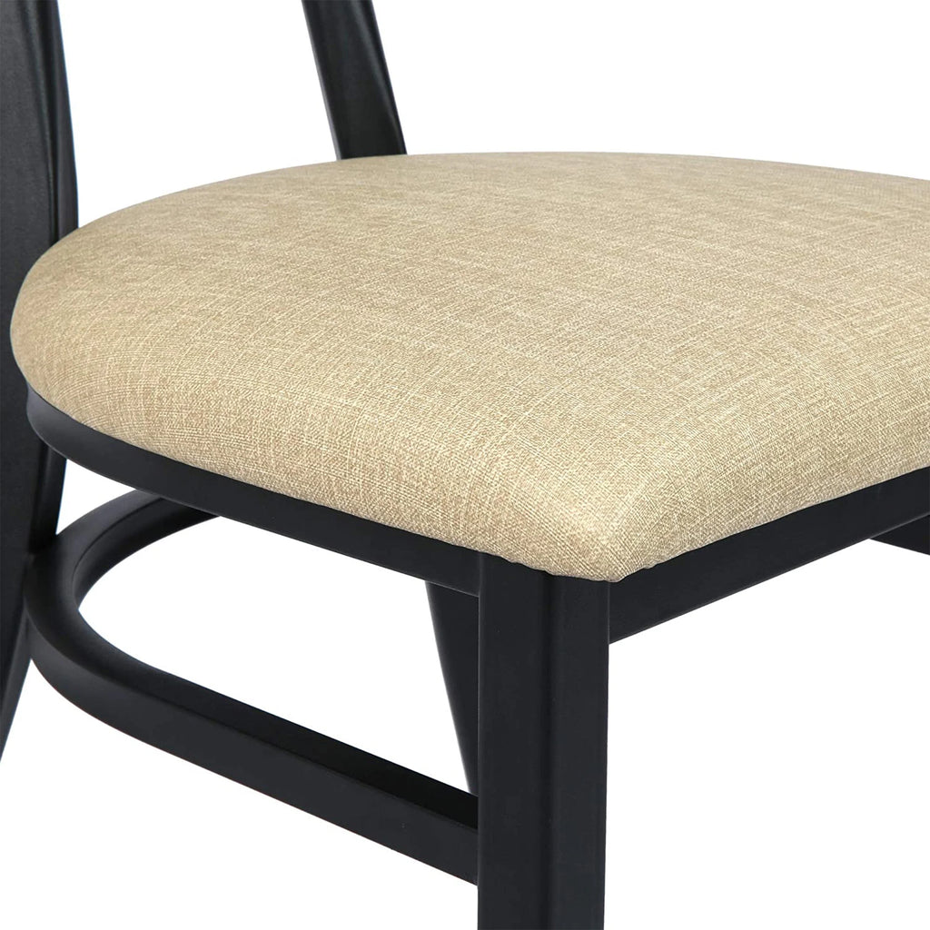 Mid-Century Dining Chairs Set of 2 PU Leather Cushion Iron Frame H793850