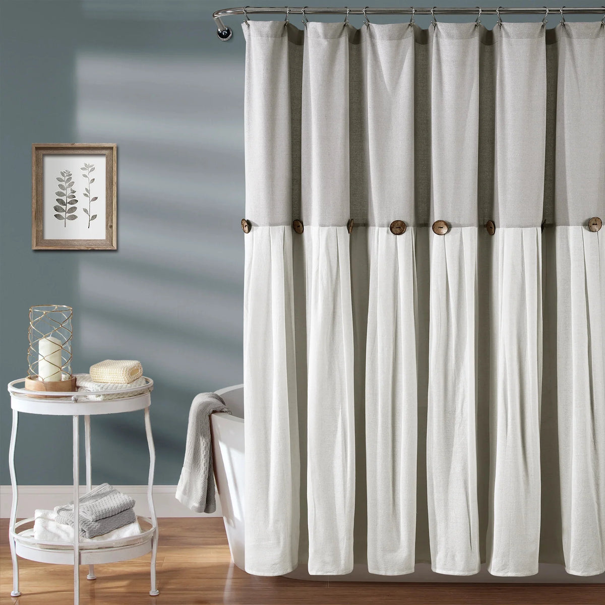 Gray Cotton Blend Shower Curtain W4721