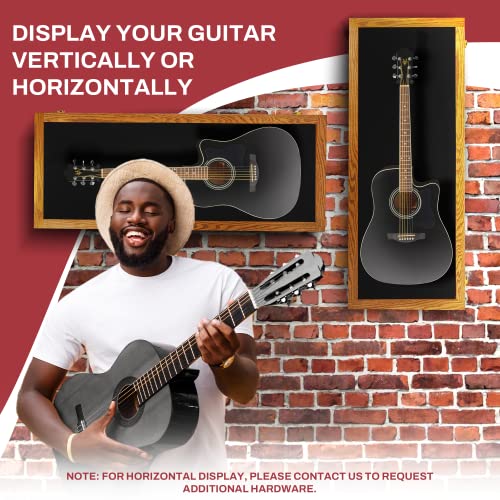 Natural Oak Acrylic Acoustic Guitar Wall Display Case K50756