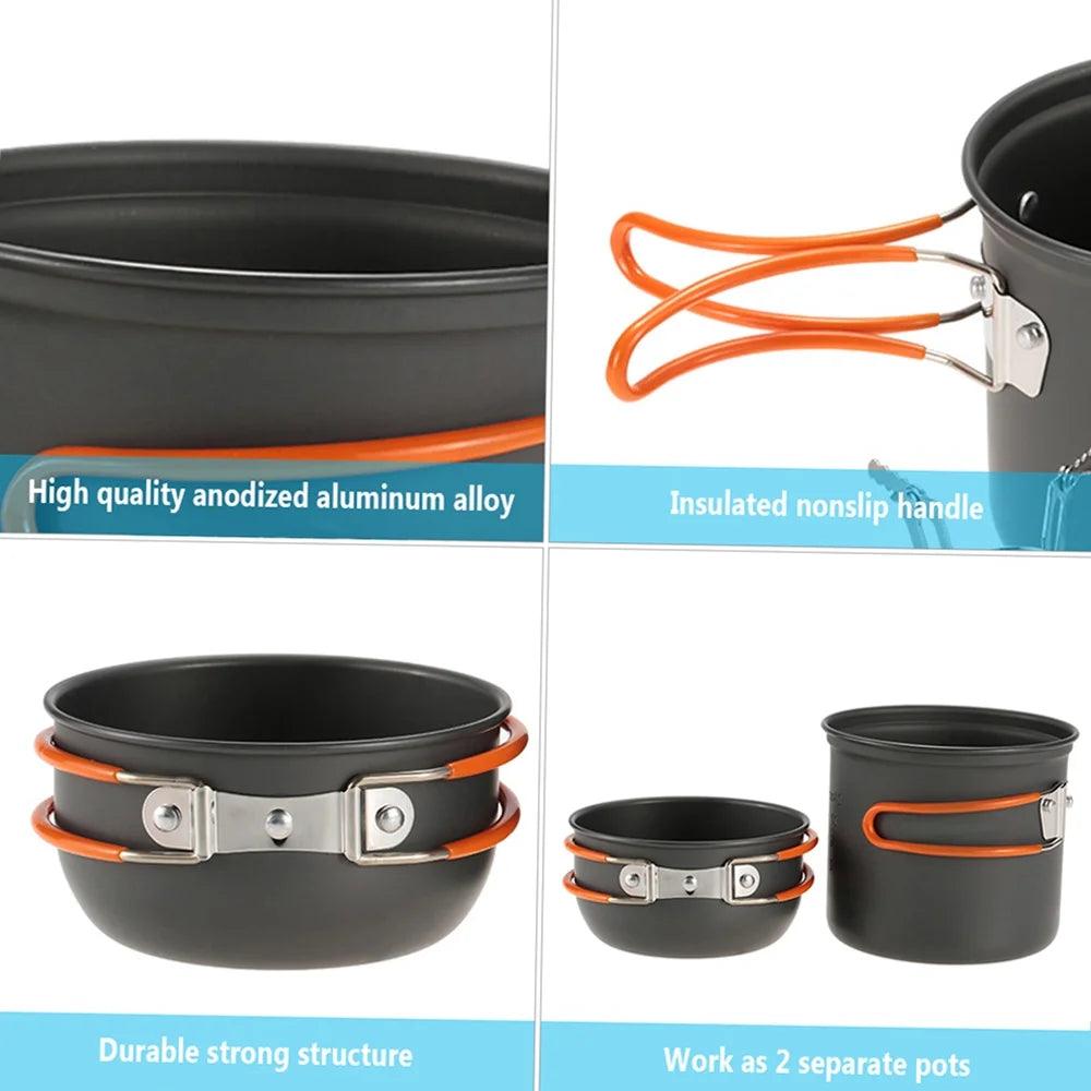 Camping Cookware Set with Piezoelectric Ignition Stove U266