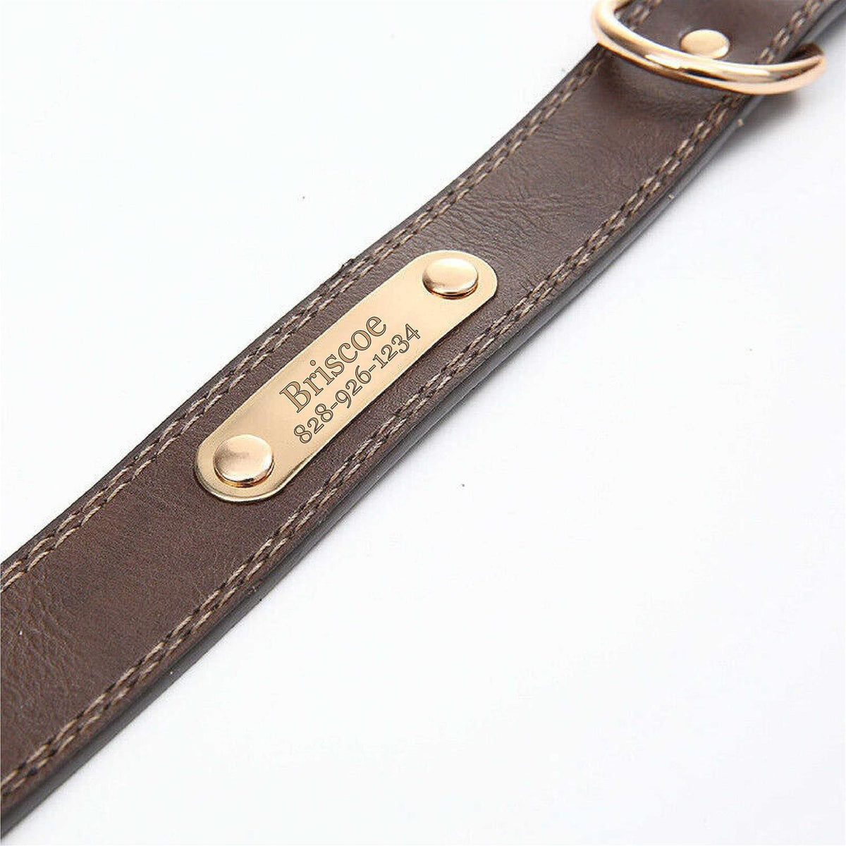 Personalized Engraved Soft Leather Dog Collar D334