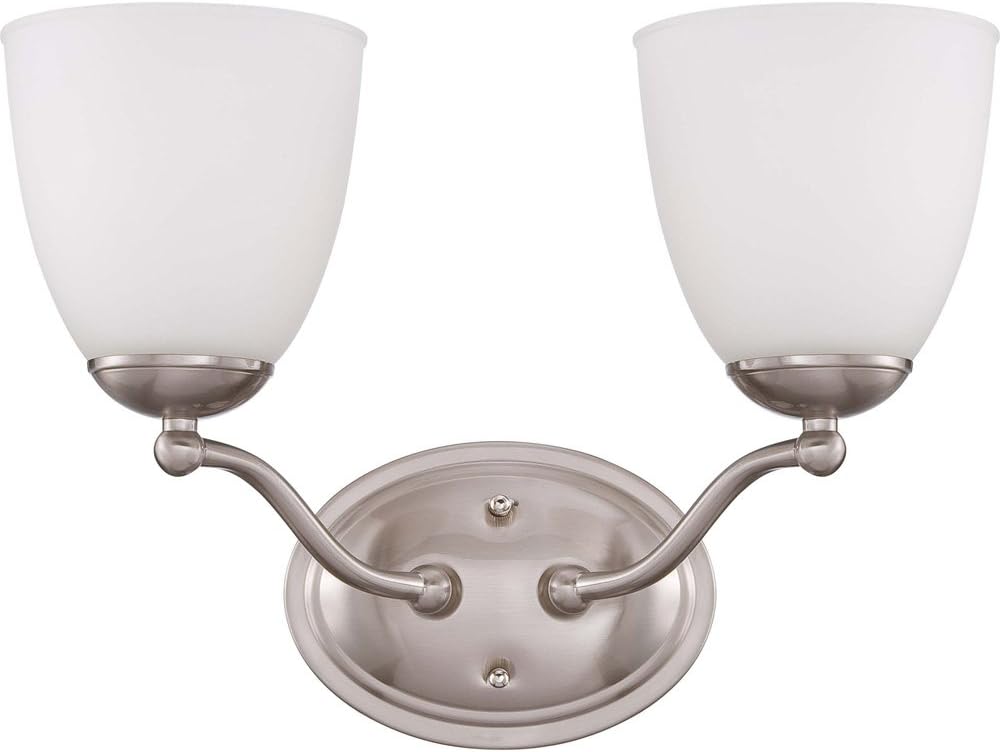 Three Light Vanity Frosted Glass Brushed Nickel Fixture D4226