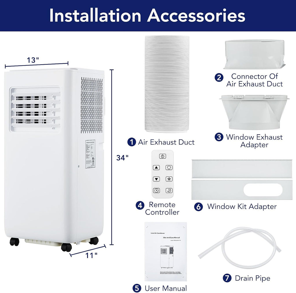10,000 BTU Portable Air Conditioner with Remote Control U112