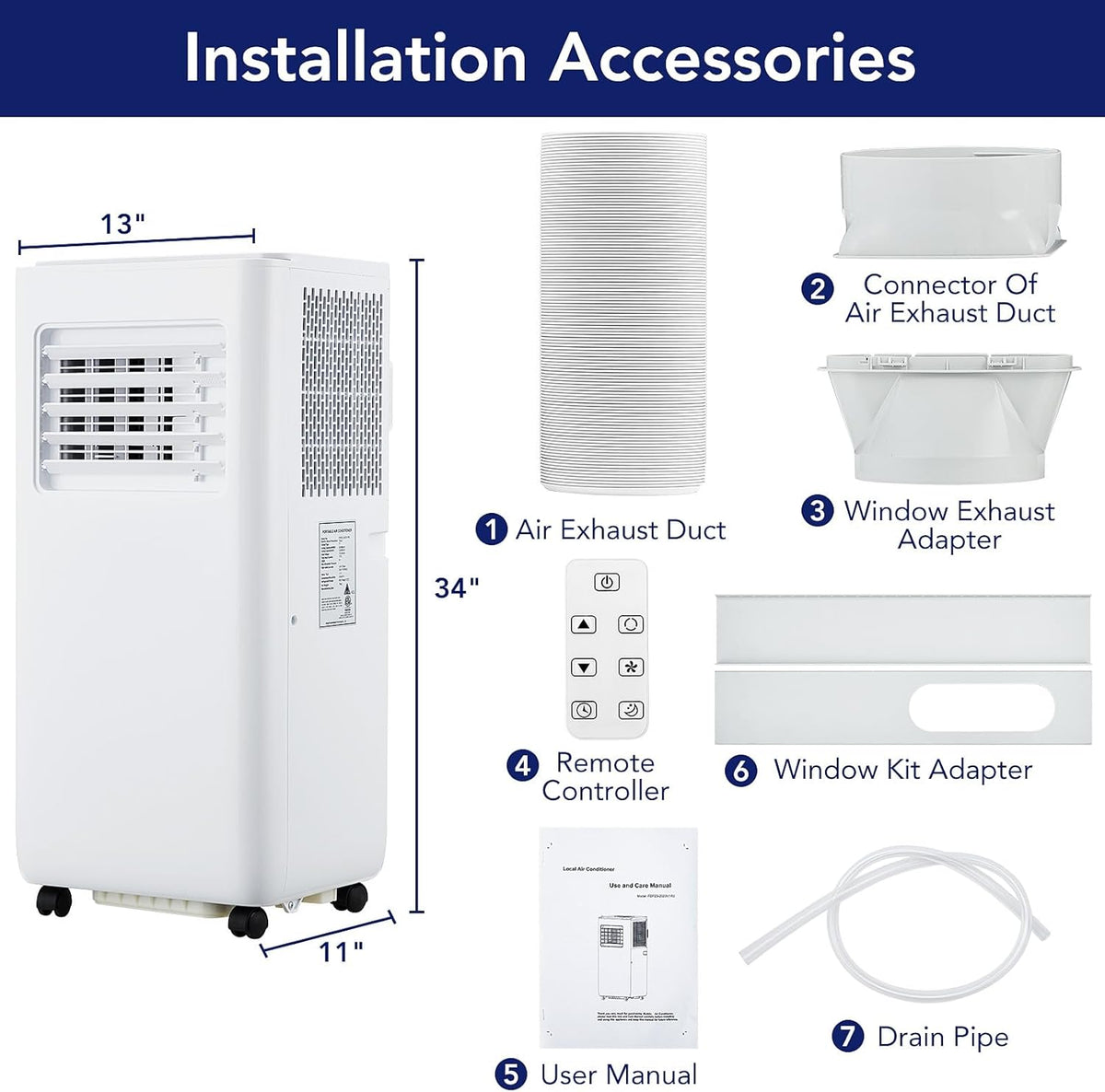 10,000 BTU Portable Air Conditioner with Remote Control U112