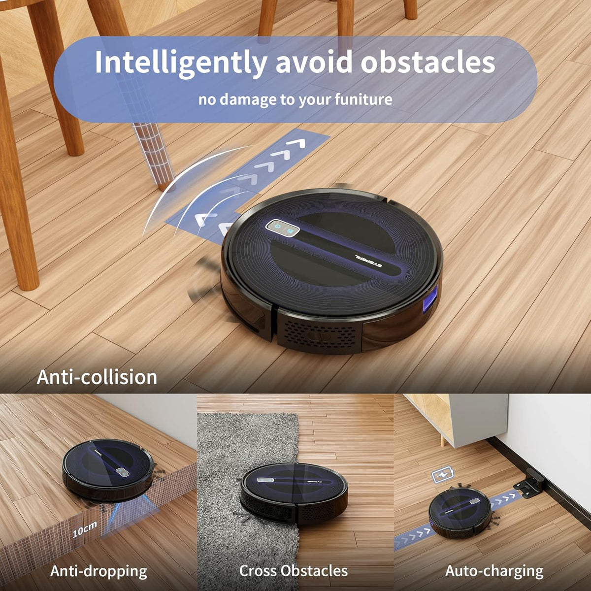2600Pa Wi-Fi Robot Vacuum Cleaner with Carpet Detection U7964