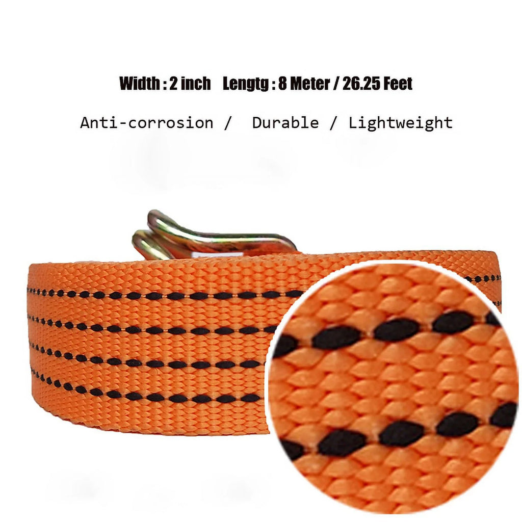 Heavy Duty Ratchet Straps with Double J-Hooks, 2 inch x 26.25 Feet, 11000 Lbs, 2 Packs V66341
