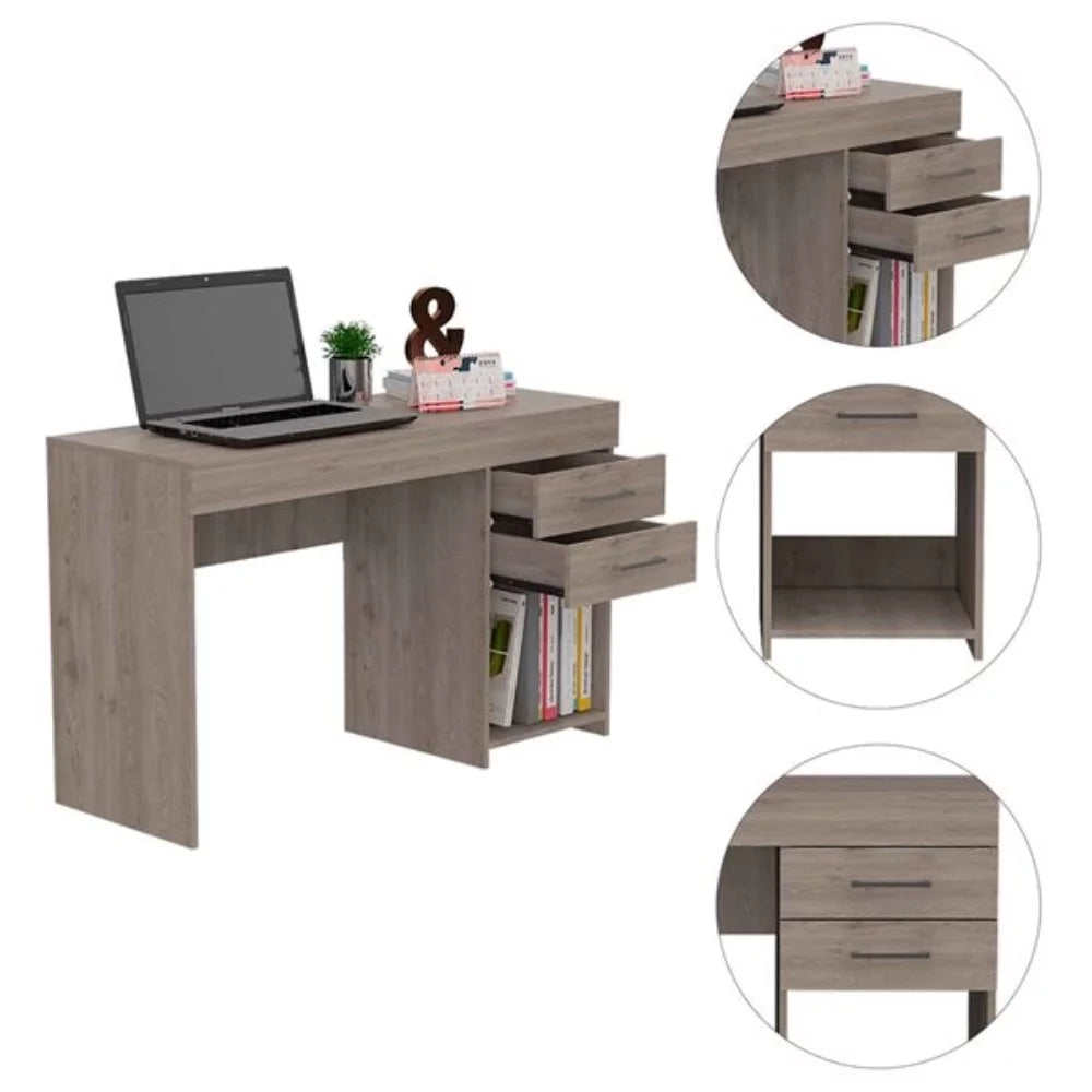 Grey 2 Drawer Desk Q5083