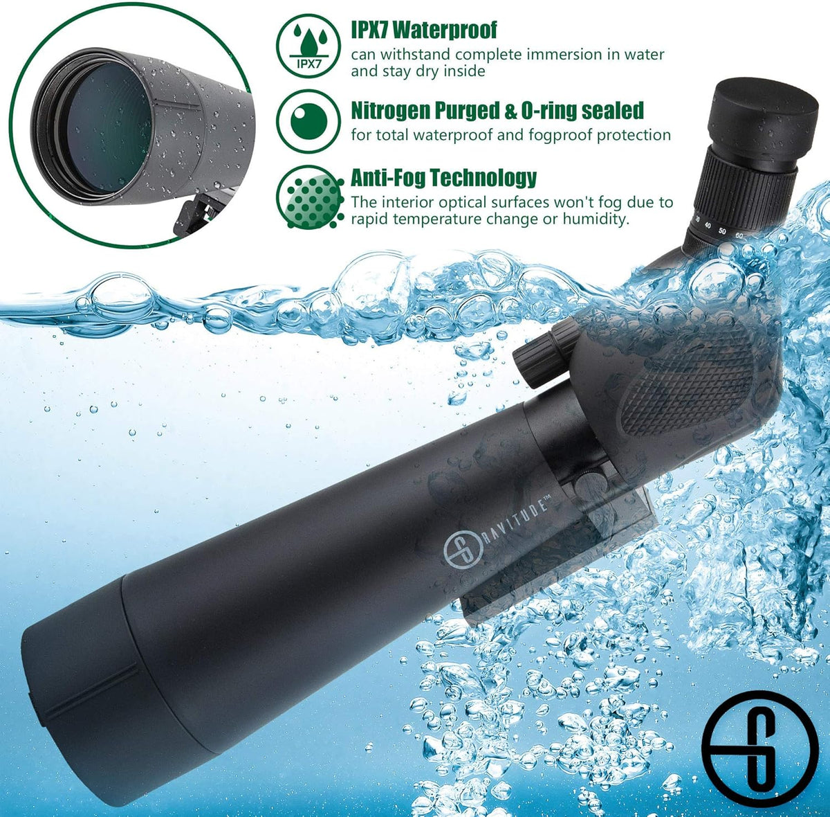 20-60x80mm HD Spotting Scope with Tripod and Carry Case Q887217