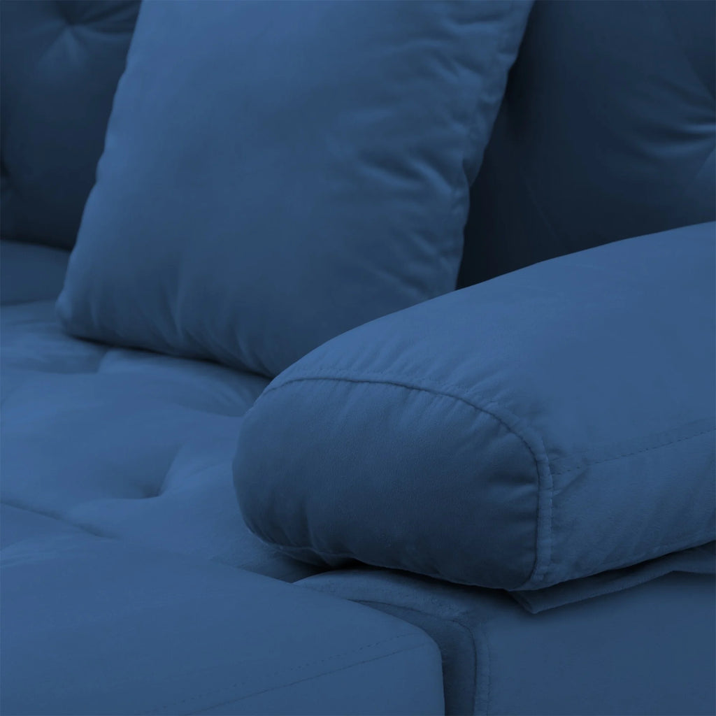 Navy Blue U-Shaped Sectional Sofa with Ottoman T30811