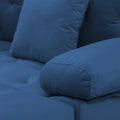 Navy Blue U-Shaped Sectional Sofa with Ottoman T30811