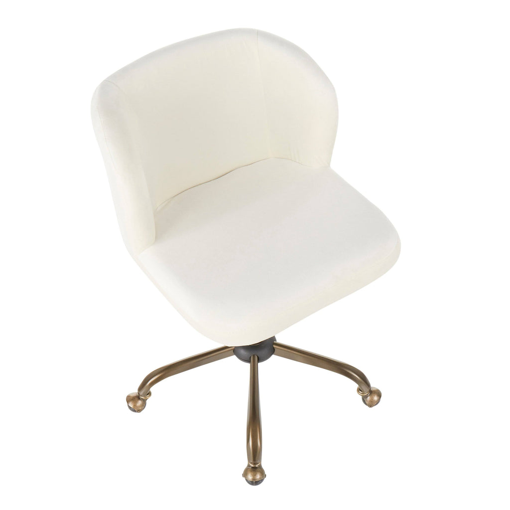Cream Velvet Task Chair Z86042