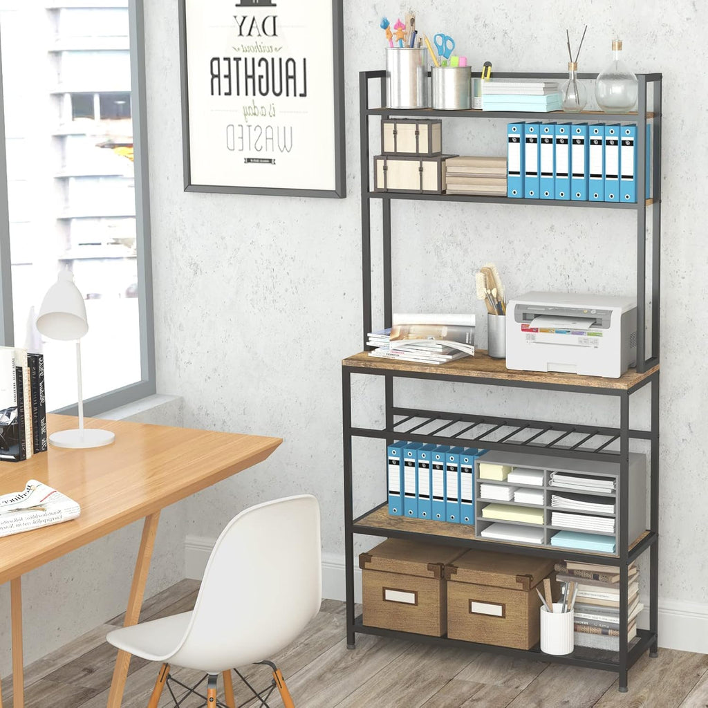 Industrial Kitchen Baker's Rack Microwave Oven Stand Kitchen Pantry Shelf Free Standing Utility Storage Cabinet Sideboard U642