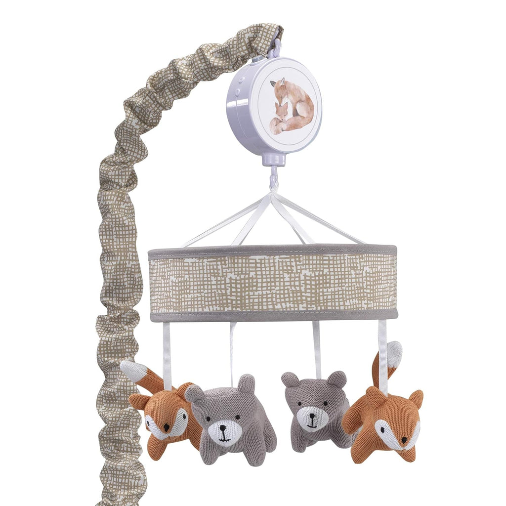Gray/Beige Fox and Bear Musical Mobile A1090