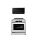 2 Piece Kitchen Appliance Package with 30" Over the Range Microwave & 30" Freestanding Electric Range I414795