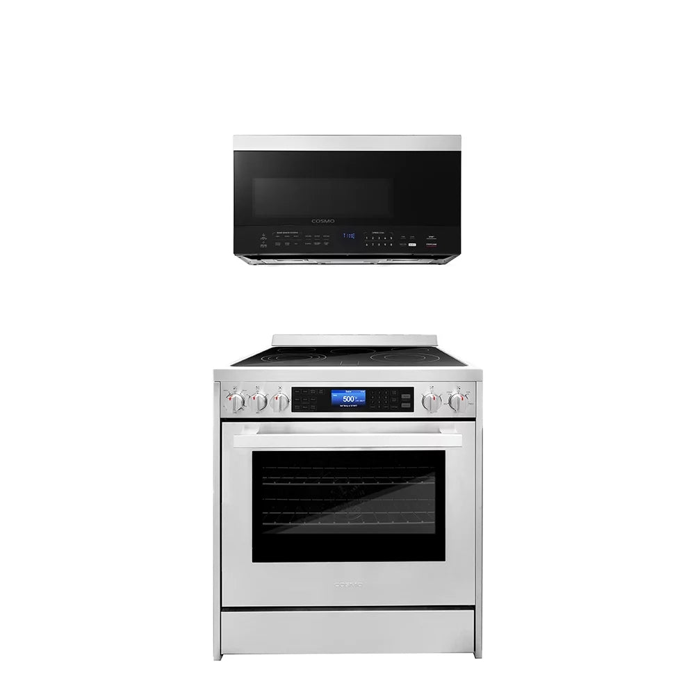 2 Piece Kitchen Appliance Package with 30" Over the Range Microwave & 30" Freestanding Electric Range I414795