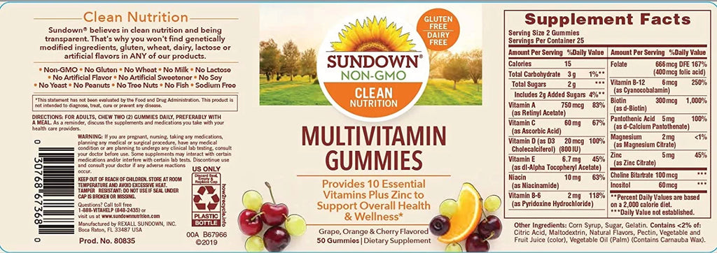Adult Multivitamin with Zinc, Vitamins A, C, D, E, 50 ct (Pack of 6) Y8282