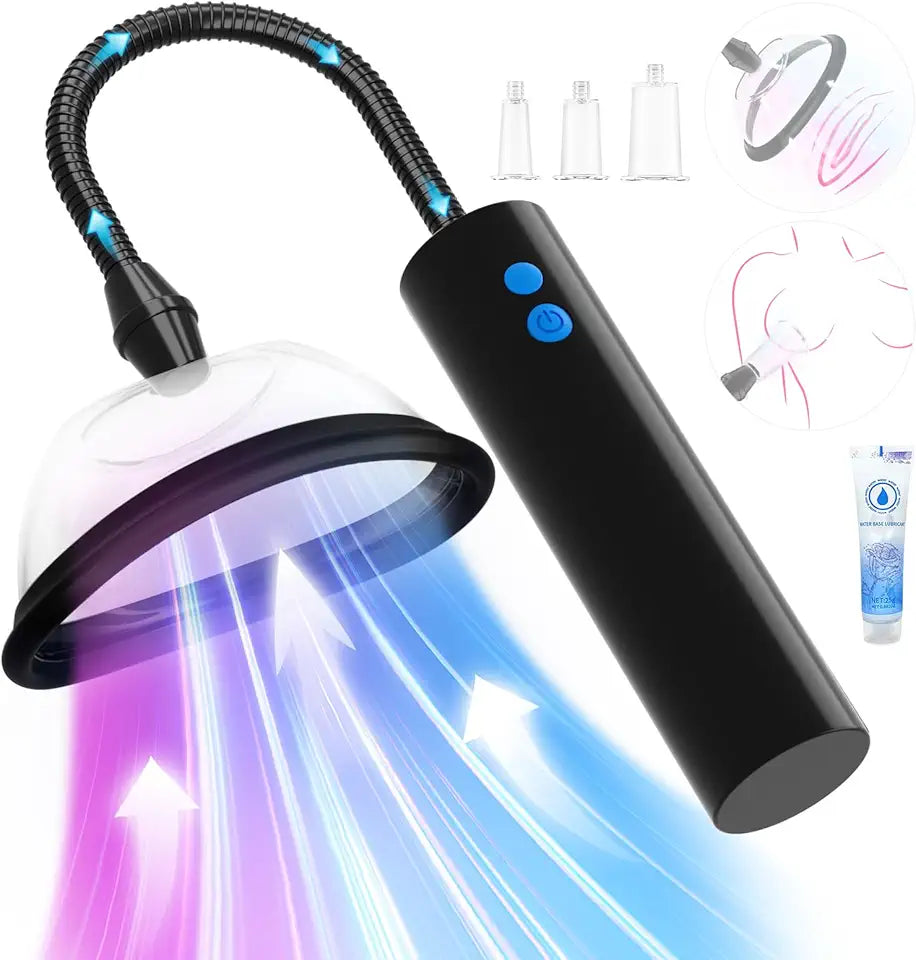 Adult Sex Toys Pussy Pump with 3 Powerful Modes, 5 Cups Included Q26151