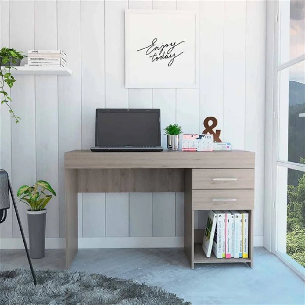 Grey 2 Drawer Desk Q5083