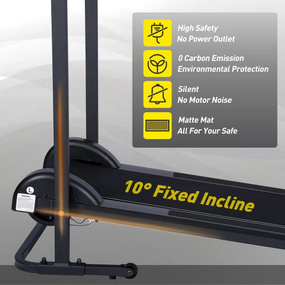 Manual Non Electric Treadmill with 10° Incline Foldable Y474947
