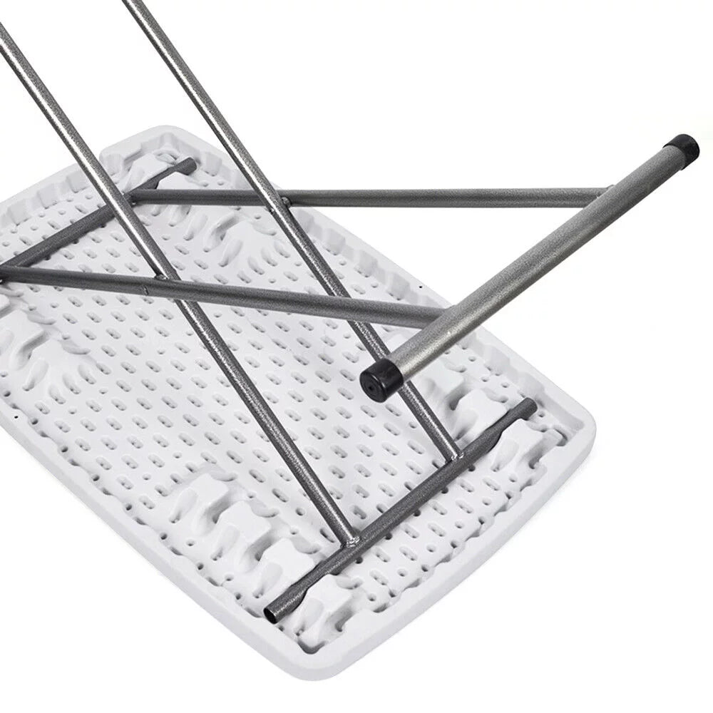 30x20" White Plastic Height Adjustable Folding Table V270