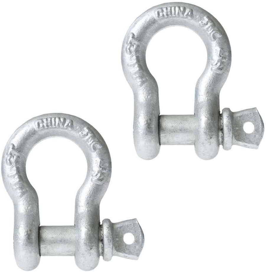 2 Pack Galvanized Screw Pin Anchor Shackles with 13.5 Ton Capacity G190119