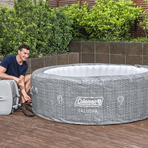 Grey Large Round Inflatable Hot Tub with 180 AirJets and EnergySense Cover Q309