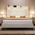 Queen Size Upholstered Platform Bed with Tall Headboard X630