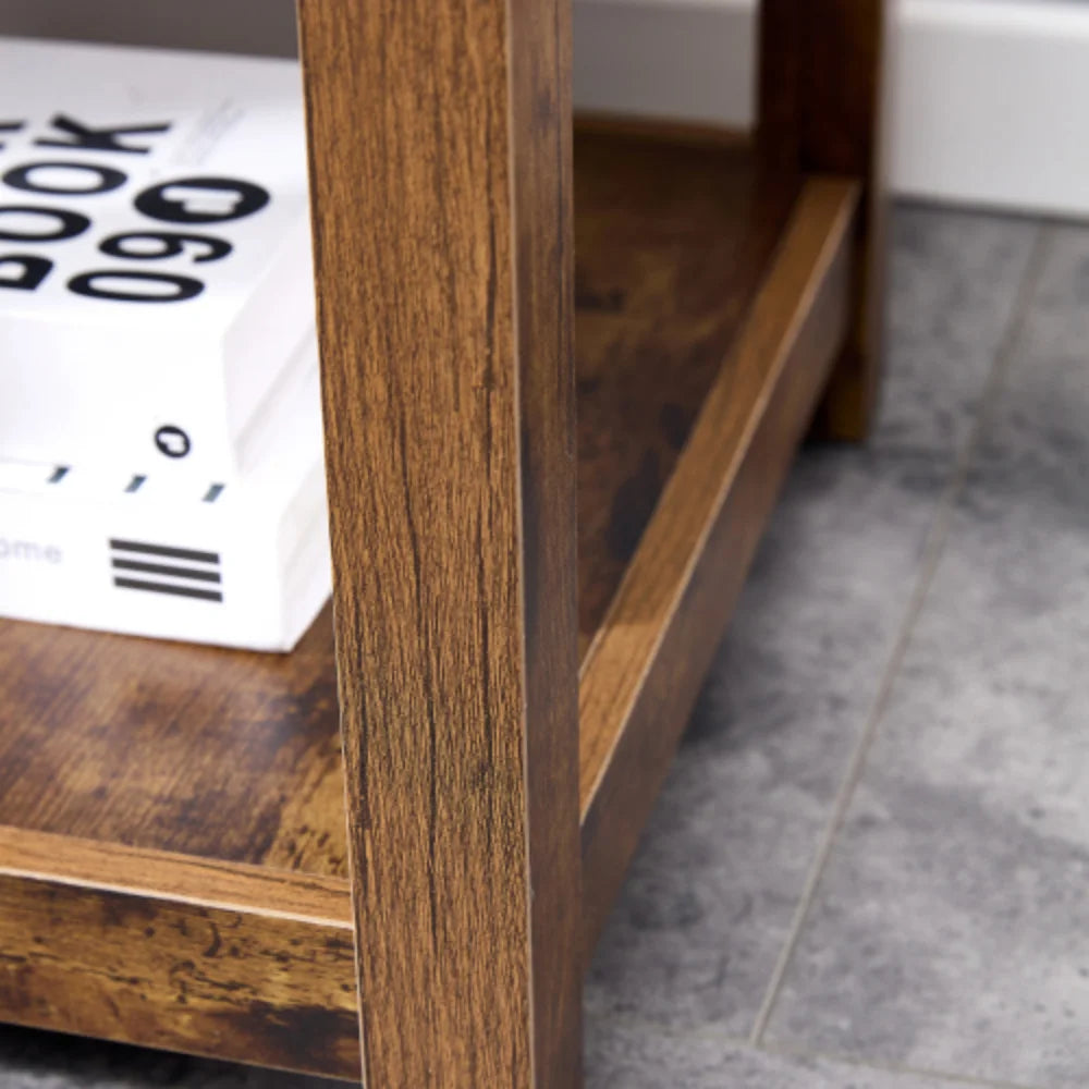 Rustic Brown 2-Tier Side Table C557