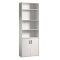 5 Shelf Bookcase with Doors, Black O203