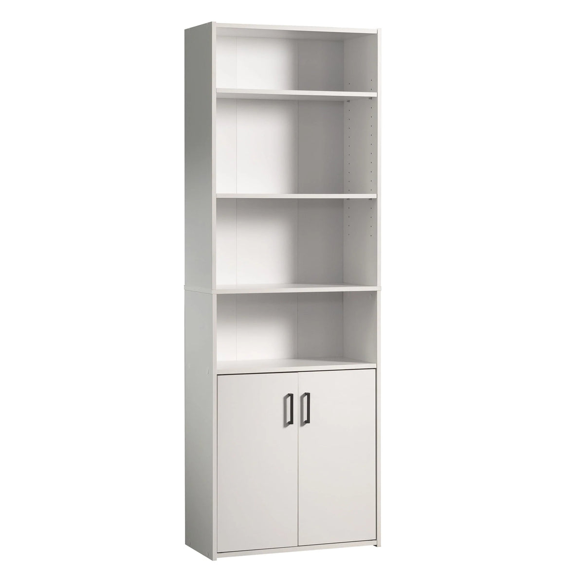 5 Shelf Bookcase with Doors, Black O203