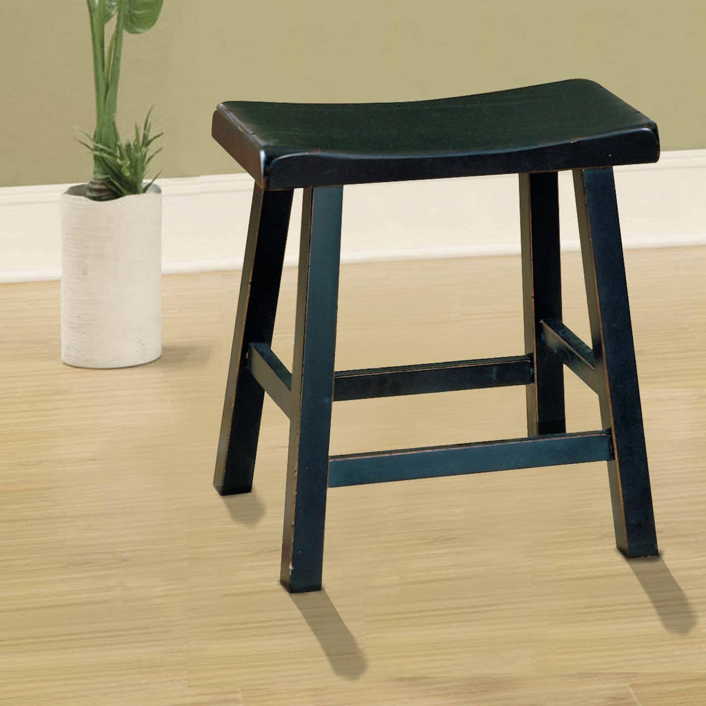 Black Wooden Counter Height Stool Set of 2 S2944