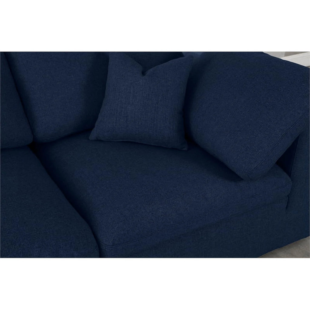 Navy Linen Fabric Modular Sectional S1043