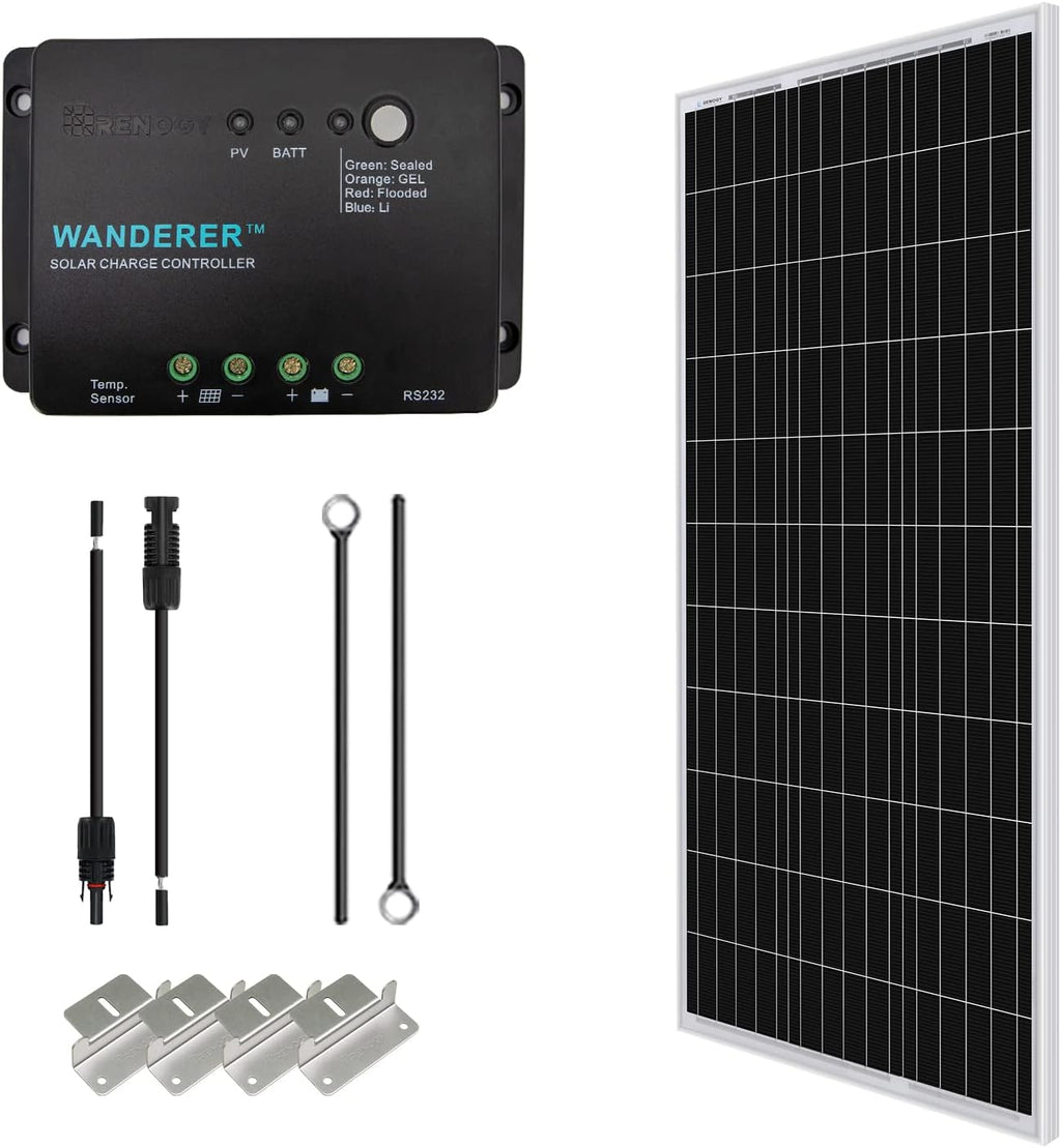 100W Monocrystalline Panel with 30A PWM Controller Solar Charging Kit S929