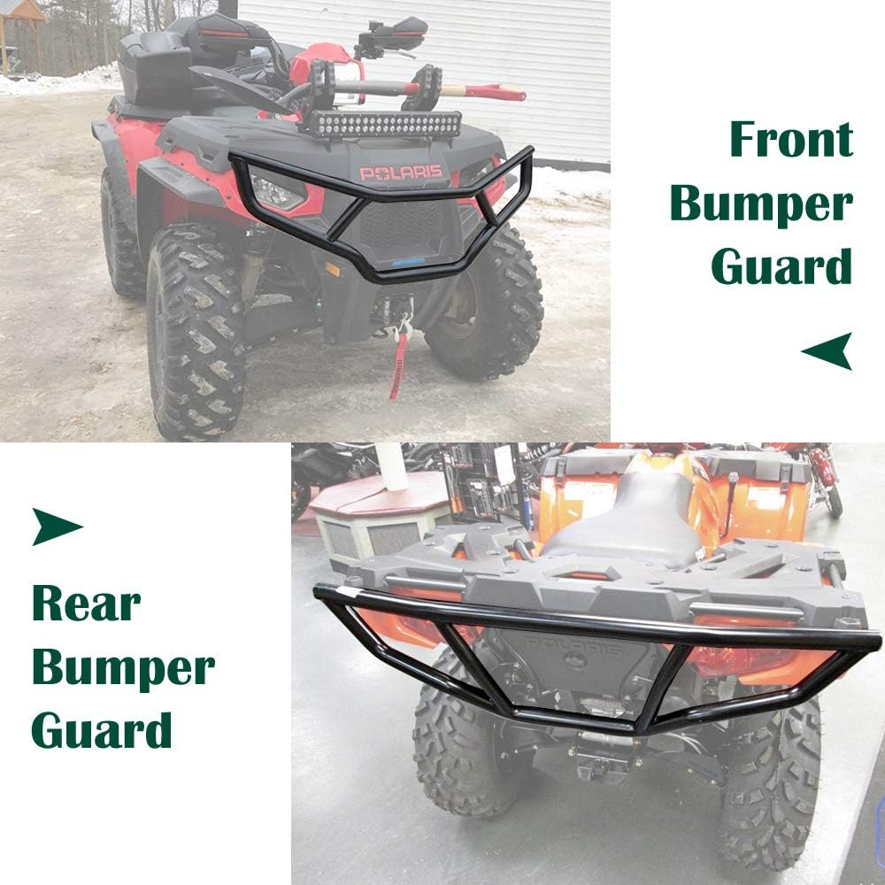 Front and Rear Brush Guard Bumper Set Black 2pcs O65390