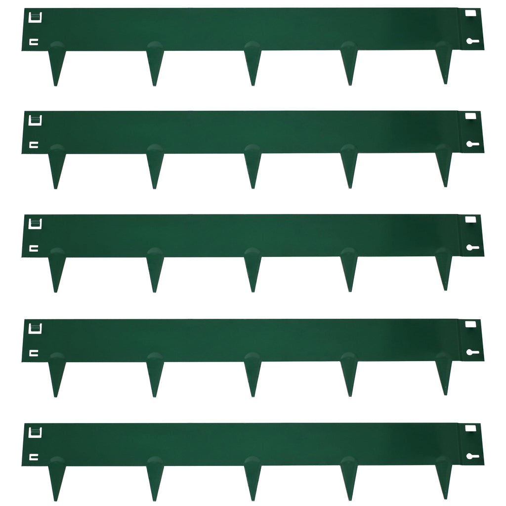 Set of 5 Green Steel Metal Landscape Edging Border J377430