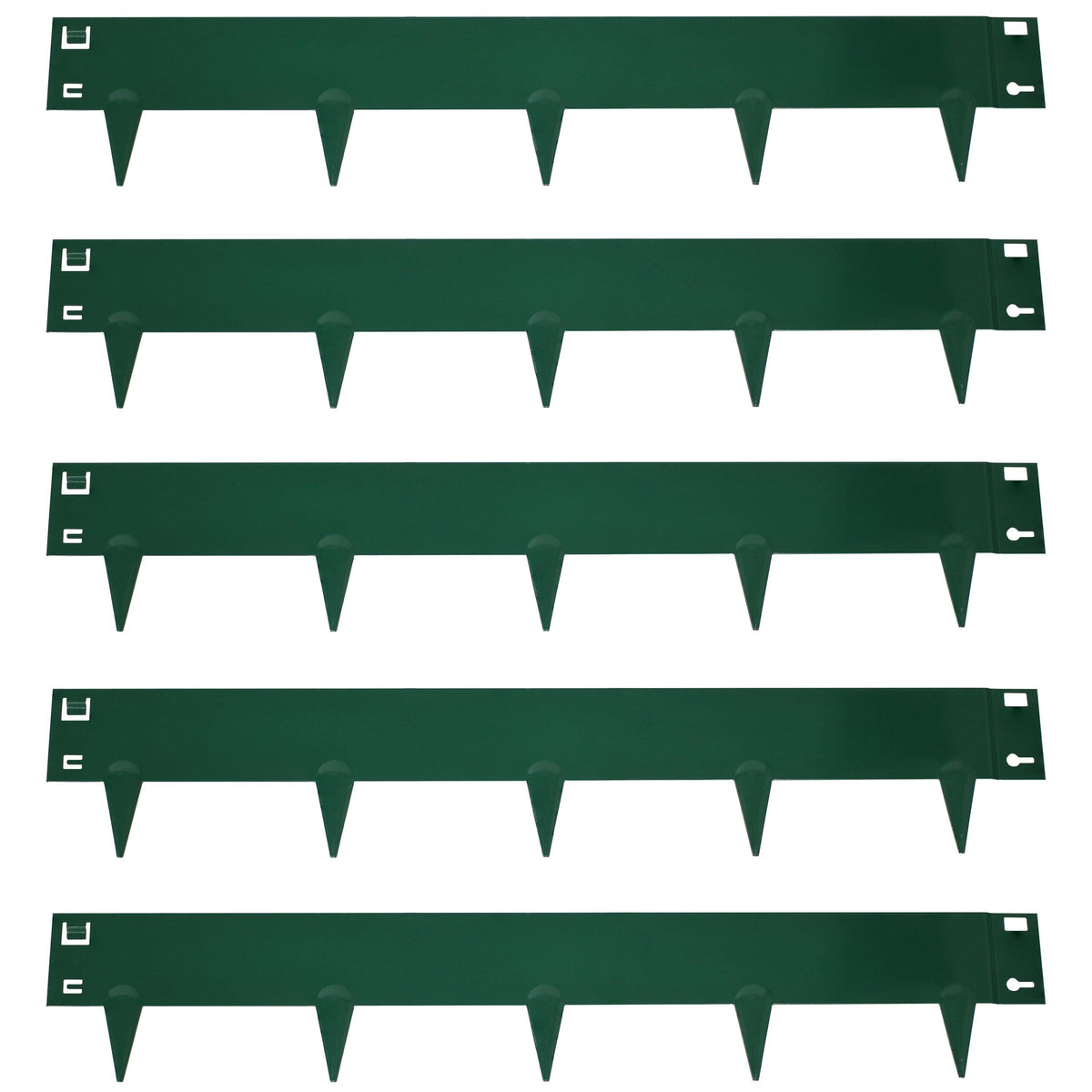 Set of 5 Green Steel Metal Landscape Edging Border J377430
