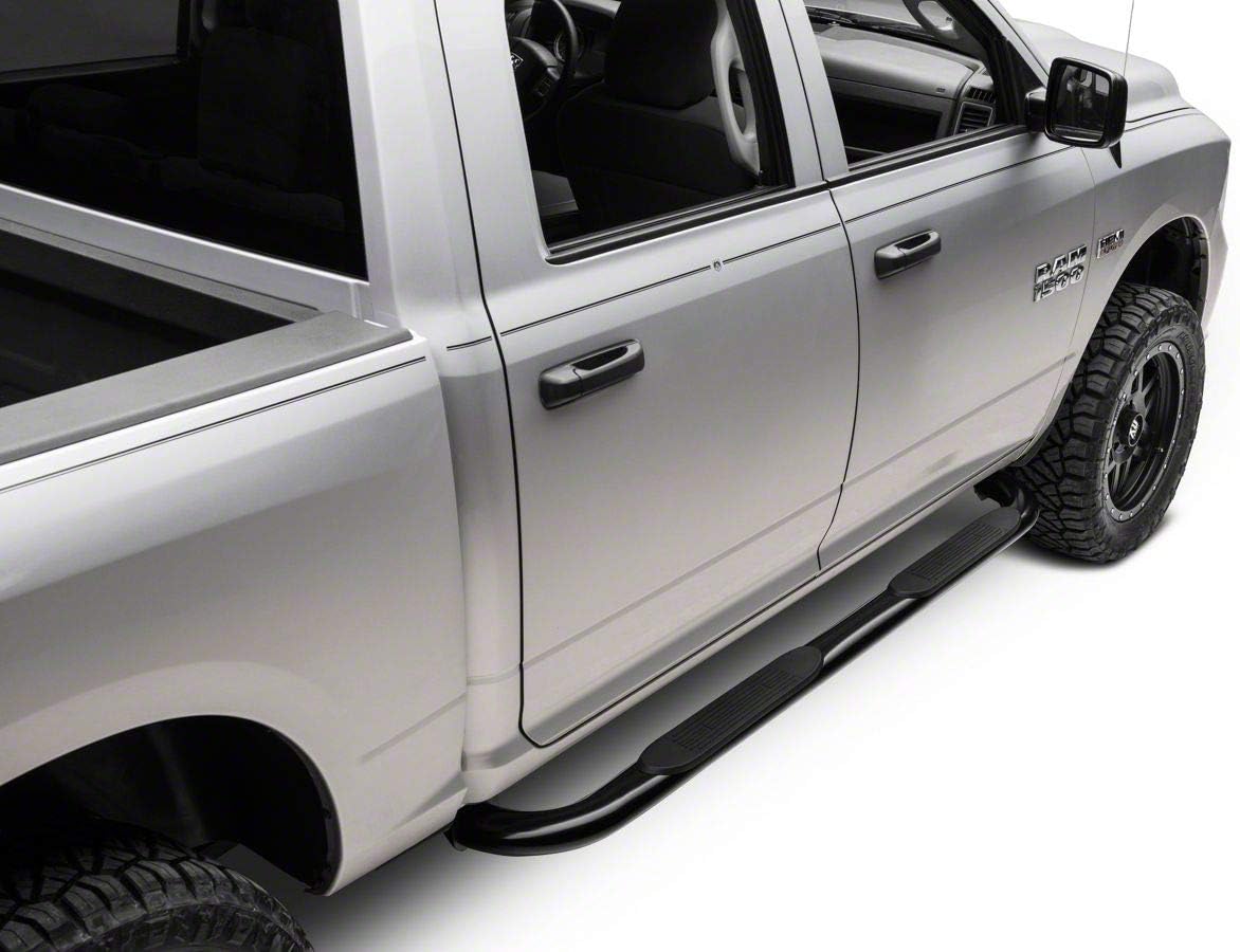 Black 4-Inch Oval Bent End Side Step Bars U55550