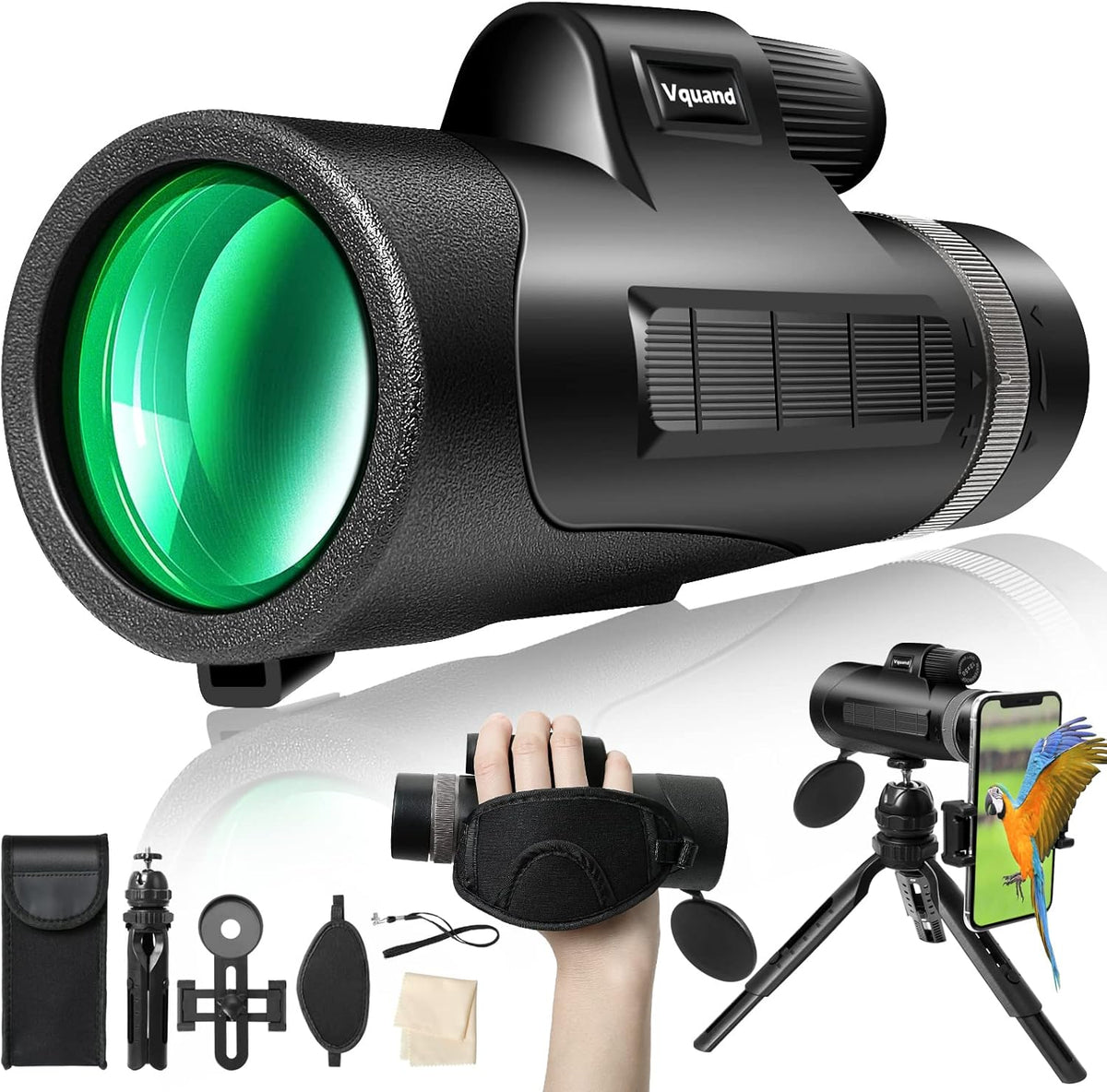 12X50 BAK4 Prism FMC Monocular with Smartphone Adapter and Tripod B4210