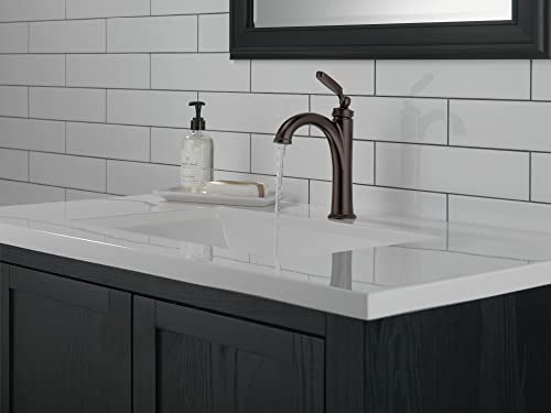 Brushed Nickel Single Hole Bathroom Faucet with Metal Push-Pop Drain Assembly G780577