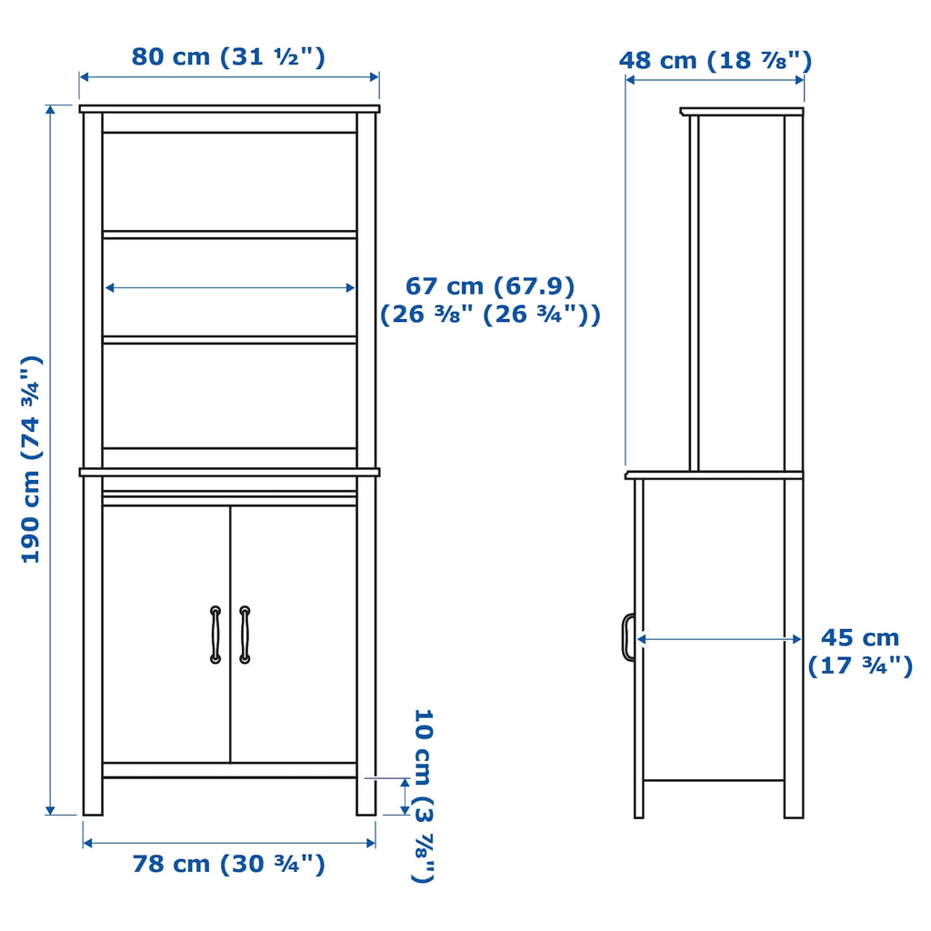 White High Cabinet with Doors O4432