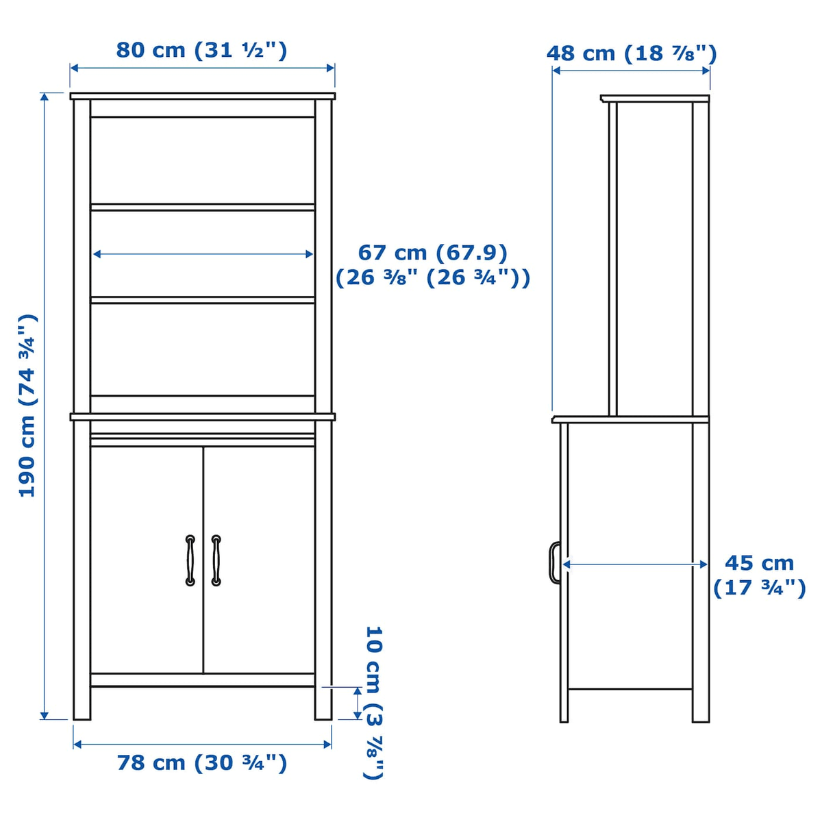 White High Cabinet with Doors O4432