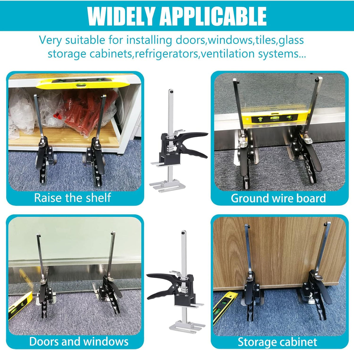 Arm Jack 2 Pack, 12 Inch Lever Arm Lifter with Level Ruler, Hand Jack Lift Tool P768