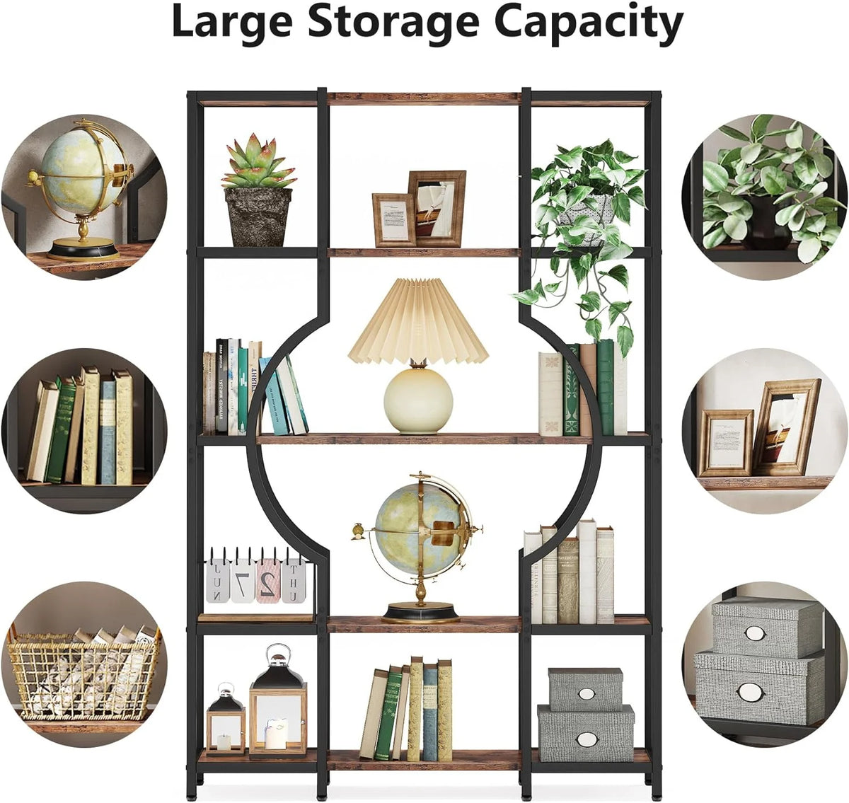 5-Tier Wooden Bookshelf and Bookcase with 12 Open Shelves N568979