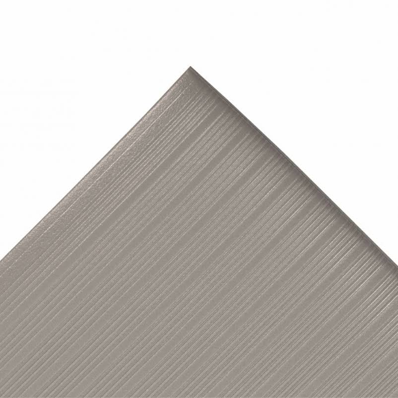 Anti-Fatigue Mat, 3 ft W x 60 ft L x 3/8 in, PVC Foam, Ribbed, Black Z113
