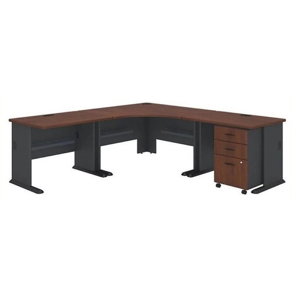 84" L-Shaped Corner Desk in Hansen Cherry W88675