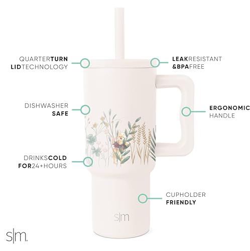24 oz Tumbler with Handle and Silicone Straw Lid U3506