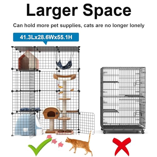 Large Cat Cage with Balcony Detachable Metal Wire Kennels Crate B72559