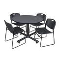 48" Round Breakroom Table & 4 Stack Chairs Z31675
